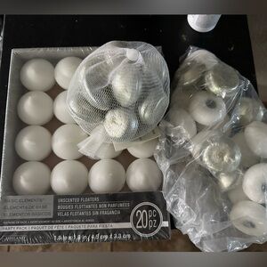 Ashland White and Silver Floating Candle Set